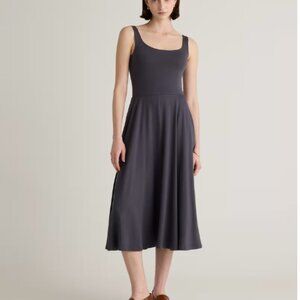 Quince Tencel Jersey Fit & Flare Dress Carbon Grey large